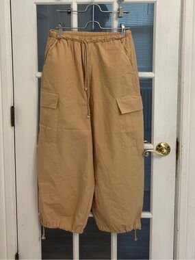 STATESIDE Women's Khaki Drawstring Cargo Pants Size S